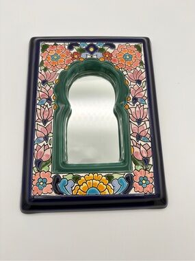 Artecer, S.L. Spanish Ceramic Framed Tile Wall Mirror Hand Painted